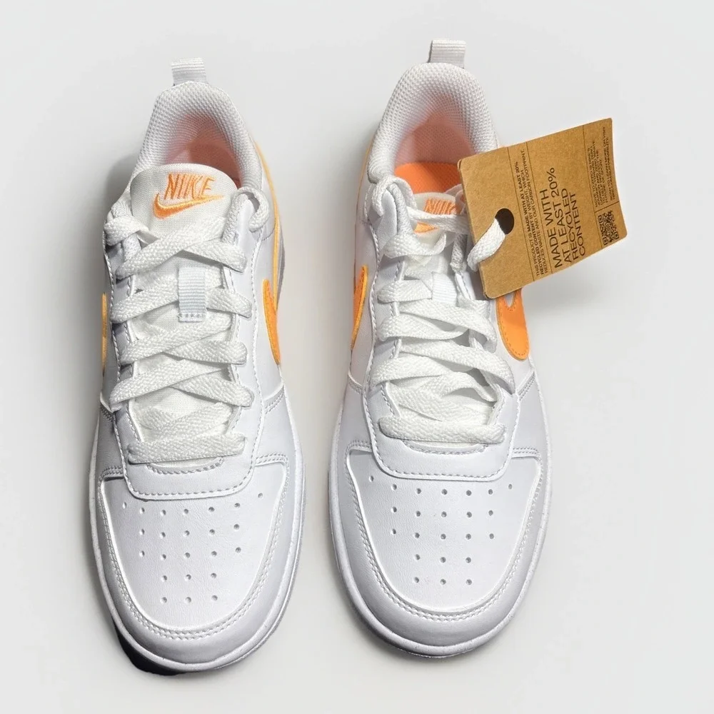 Nike Court‎ Borough Low Recraft GS White And Orange 4 Youth DV5456-119